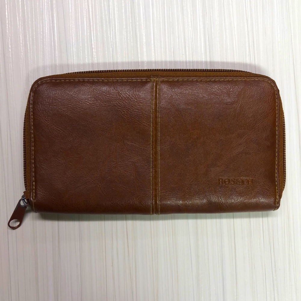 Rosetti brown leather zip around wallet